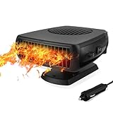 Car Heater 12V 200W - Portable Auto Vehicle Heater Defroster Windshield Defogger Automobile Windscreen Heaters for Cars with Fast Heating & Cooling Fan Window Defroster with Cigarette Lighter Plug