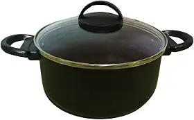 Panela Tacho Arroz Antiaderente Tampa De Vidro Arroz Feijão (PRETO)