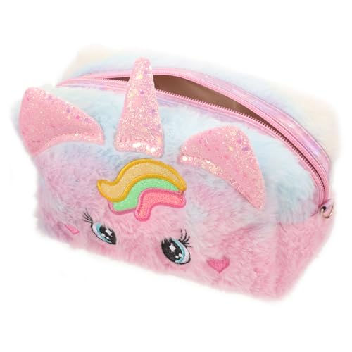 VALICLUD Neceser Unicornio Neceser De Unicornio Organizador De Maquillaje De Unicornio Organizador De Artículos De Tocador De Viaje Bolso De Maquillaje De Unicornio Bolsa De Unicornio Felpa