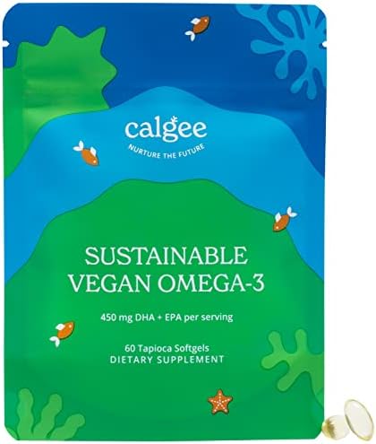 Calgee Sustainable Vegan Omega 3 Supplement – 450mg DHA & EPA – Premium Plant Based Algae Oil – Carrageenan Free Fish Oil Alternative – Supports Heart, Brain, Mood & Immune Health – 60 Small Pills Calgee Sustainable Vegan Omega 3 Supplement – 450mg DHA & EPA – Premium Plant Based Algae Oil – Carrageenan Free Fish Oil Alternative – Supports Heart, Brain, Mood & Immune Health – 60 Small Pills