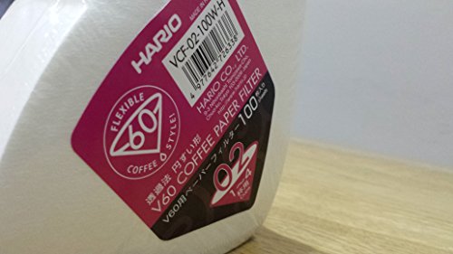 Hario Papierfilter made in Netherlands/Filtertüten Misarashi, mittel für V60-02, 100 Stück