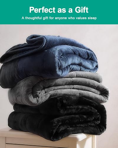 Super Fuzzy Soft Sherpa Fleece Weighted Blanket, 15 lbs Dual Sided Fluffy Heavy Weighted Blankets for Adults - No Bunching with Double Layers of Soft Inner Lining (60"x 80", 15 Pounds)