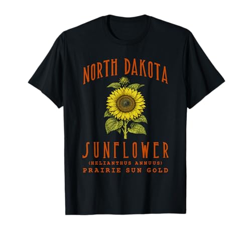 North Dakota Sunflower Vintage Botanical T-Shirt
