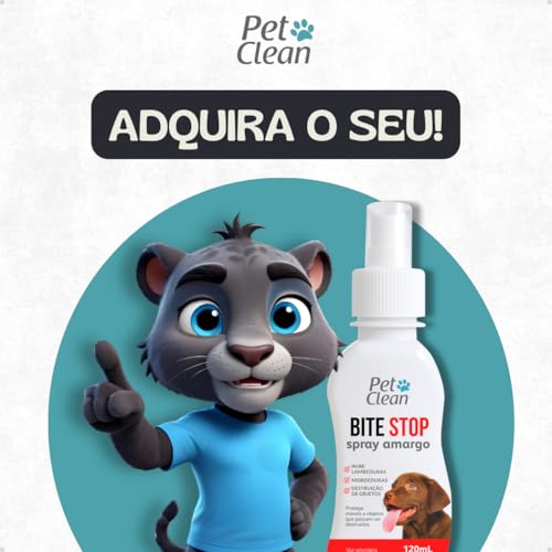 Spray Amargo Amargante Anti Mordida Lambedura Destruição Adestrador Bite Stop Pet Clean - 120 ml
