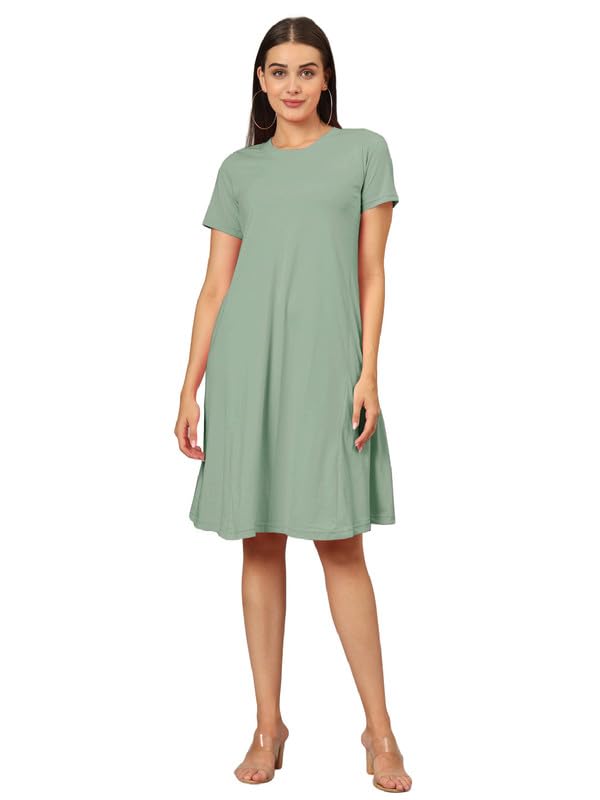 Image of Women's A-Line Cotton Midi Dress