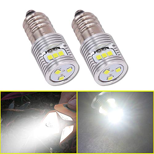 Eseastar Ampoule LED E10 6000 K blanche 9 LED HP1616 haute puissance Chipset de remplacement pour lampe frontale et lampe torche Cover