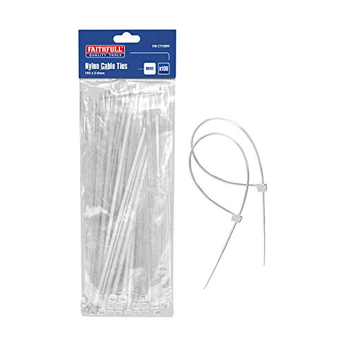Faithfull CT150W Cable Ties 150 x 3.6mm (Pack of 100) - White
