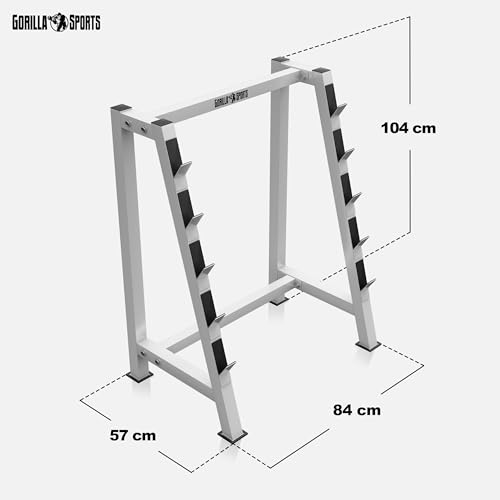 Hantelablage von Gorilla Sports für Langhantelstangen
