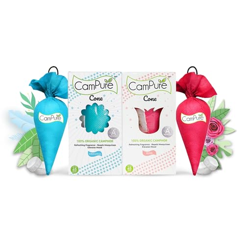 Image of CamPure Camphor Cone Pack Of 2-100% Organic | Air Freshener For Car, Wardrobe, Office Cabin's, Drawers, Travel Bag & Bathroom