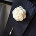4.5cm TINY ROSE Flower Pin Brooch By NhanDo Handmade – Flower Brooch Pin for Women and Men, valentines day gifts, Handmade Gift For Her, Gift for Mother Day, Gift For Teacher Day (Off-white)