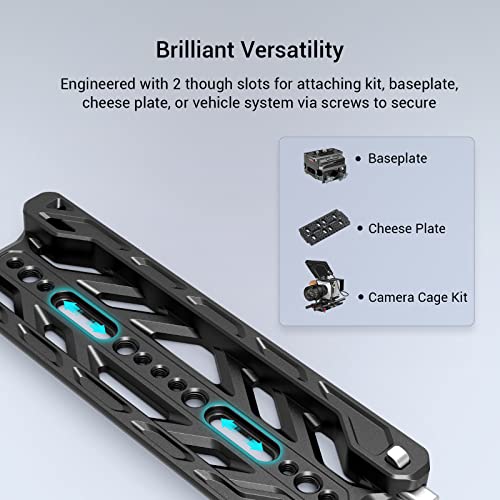 Image of SmallRig 8'' Lightweight Dovetail Plate for ARRI with Maximum Load 20kg, Dovetail Plate with Safety Design for Attaching Kit, Baseplate, Cheese Plate or Vehicle