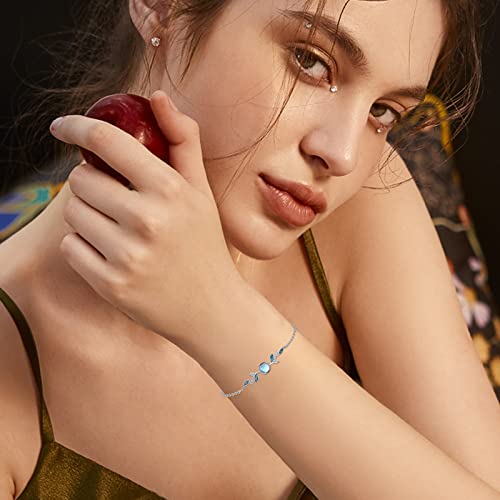 Conbo S925 Sterling Silver Moonstone Leaf Link Bracelet For Women Girls Moonstone Brace Let Grow Through What You Go Through Moonstone Olive Leaf Bracelets Jewelry Gifts For Mother Mom Wife #TOP5