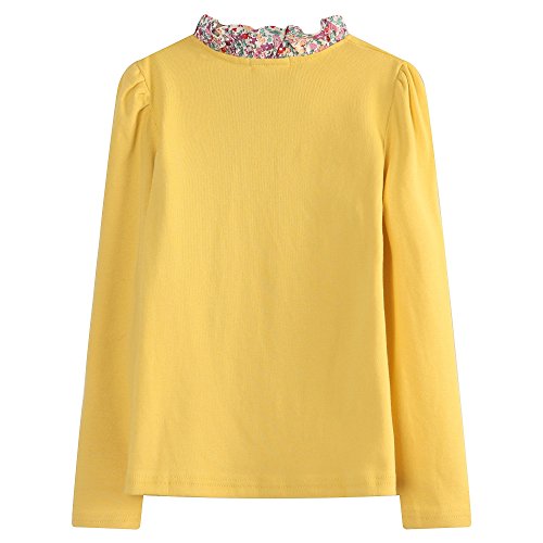 Richie House Little Big Girls' Long Sleeve Pullover with Floral Collar Rh15602