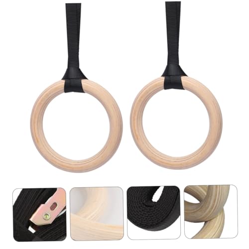 Anillas de gimnasia de madera para ejercicio y fitness miniatura 2