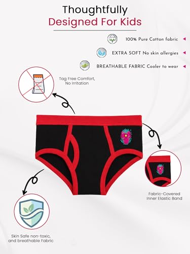 Image of BODYCARE Boy's Cotton Briefs Multicolour 100% Cotton Multicolor Soft Comfortable | Skin Friendly | Innerwear | (Color & Print May Vary)