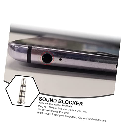 Mikikit Cell Phone Jammer,6 pcs Lock Laptop White and Shield Microphone Blocker Metal Tablets Blocks Audio Hacking on Computers Phones Phone Mic Multi-Function Audio Jammer