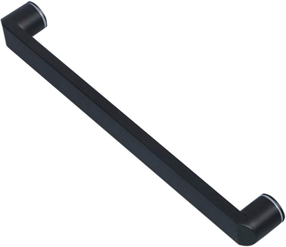 Single Shower Glass Door Handle Pull Replacement Set with Washers, Bathroom Door Knobs for Doors Interior/Exterior, Black Stainless Steel (Size : 44cm)