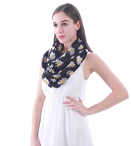 Lina & Lily Daisy Floral Print Women's Infinity Scarf Lightweight3