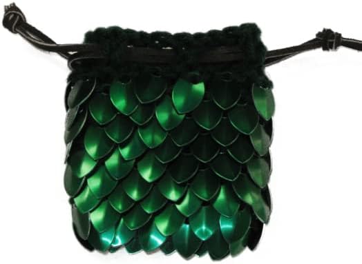 Scalemail Dice Bag in knitted Dragonhide Armor- Elven Ranger