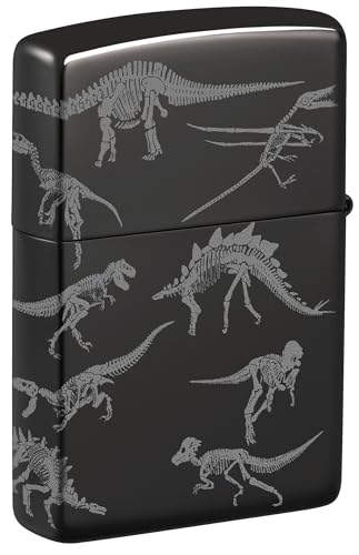 Encendedor Zippo Dinosaur Skeletons Negro Brillante miniatura 7