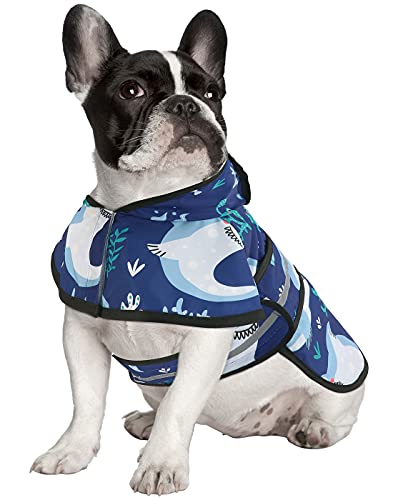 Hde Dog Raincoat Hooded Slicker Poncho For Small To X-Large Dogs And Puppies Sharks - M #TOP1