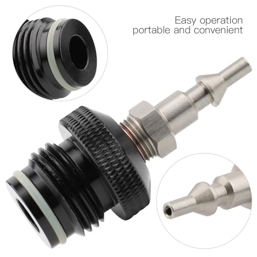 Mokernali Paintball Air Gun Hose Fill Adapter with Male Quick Disconnect Black Metal Sturdy Portable Shooting Accessory for Paintball Marker Airsoft PCP Air Gun