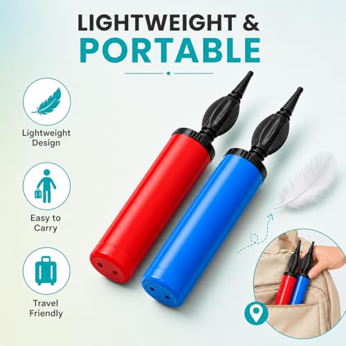 Image of Manual Balloon Pump Pack of 2 | Balloon Pump Machine Hand | Balloon Pumper | Balloon Inflator Pump for Latex Balloon, Foil | Balloon Air Pump Birthday Party & Decoration