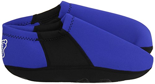 NuFoot Booties Men's Shoes, Best Foldable & Flexible Footwear, Fold and Go Travel Shoes, Yoga Socks, Indoor Shoes, Slippers, Royal with Black Stripe, Extra Large