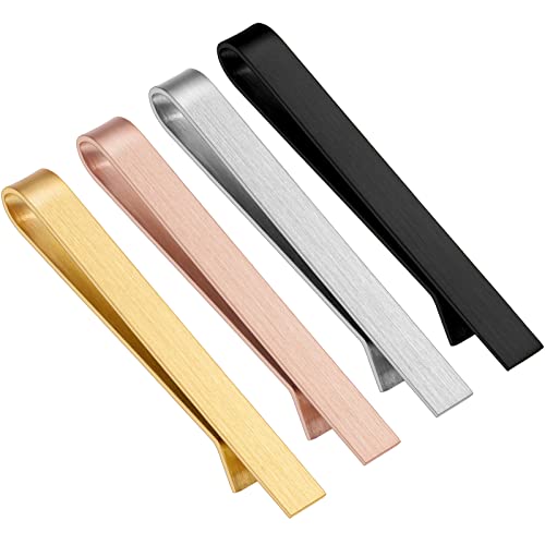 2.5 Inch Tie Clips For Men's Tie (3''-3.25'') In Gift Box, Tie Bar & Pins Set For Larger Width Necktie In Black Red White Blue Color, Suitable For Wedding Anniversary Valentine's Day Christmas Party #TOP11