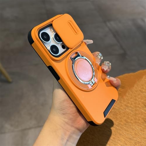 RNOZX iPhone 17 Pro�p�X���C�h���J�����ی�P�[�X�A�����O�^�}�O�l�b�g�u���P�b�g�z���_�[�A�ϏՌ��A�[�}�[�J�o�[�iiPhone 17 Pro�p/�I�����W�j
