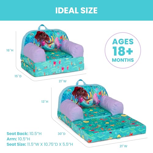 Image of Delta Children - Disney Junior's Ariel Cozee Buddy Flip-Out Kids Chair, Blue