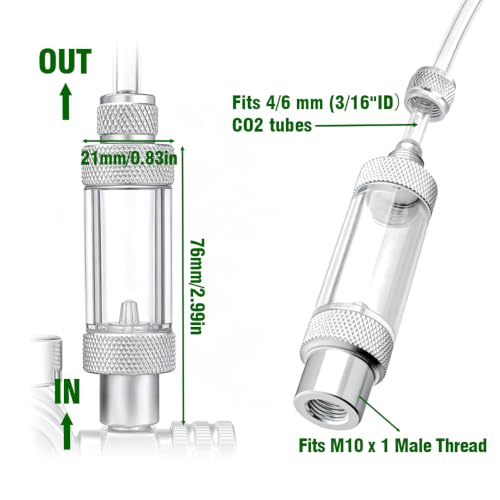Image of LINLAN CO2 Bubble Counter with Check Valve, Thread Connection