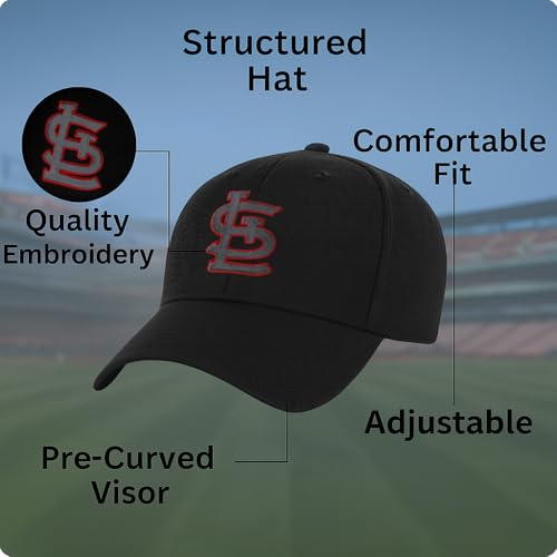 Gorra deportiva STL para niños y niñas ajuste negro miniatura 5