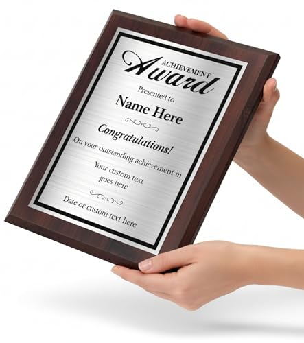 Customizable Achievement Award - Personalized 8x10 Plaque for Students & Employees | Recognition Plaque for Accomplishments at Work, School, or Graduation | Professional Gifts