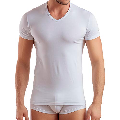 Enrico Coveri Maglietta Intima Uomo Scollo V Offerta 3 E 6 Pezzi, Maglia Uomo in Cotone BIELASTICO ET 1001 (3 Pezzi.Bianco, XL)