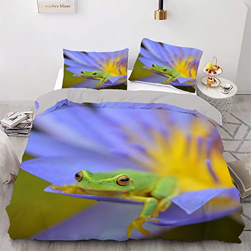 Housse de couette 160x200 violette finition fermeture éclair luxe