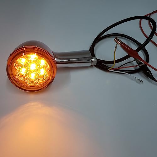 Liru Motorcycle LED Rear Turn Signals, Chrome Shell With Dark Amber Lens LED Indicator, Light Integrated Running Light for Harley for Sportster XL 883 1200 1992-2022