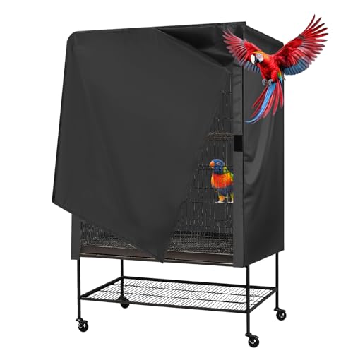 Bird Universal Pet Cage Cover Pets Product Universal Birdcage Cover Water-Proof Good Night Black-Out Birdcage Covers for Parrot Parakeet Small Animal Sleeping Black 33L x 23W x 41H inches