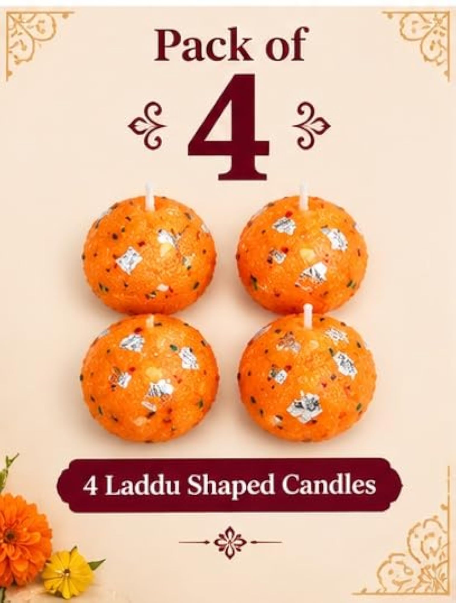 Laddoo Shape Decorative Candle, Festive Gift