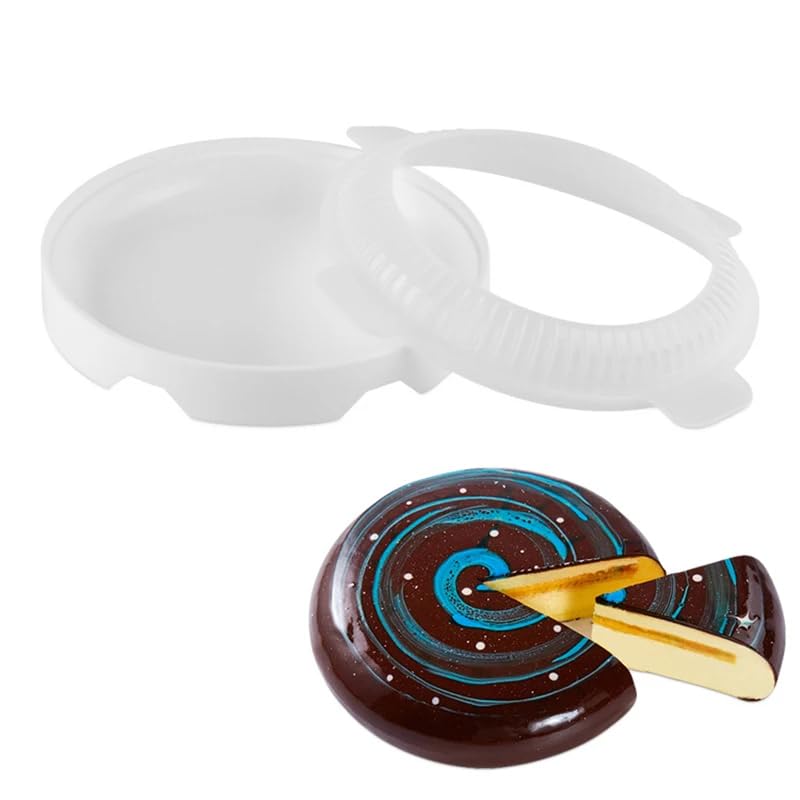Image of UG LAND INDIA 1 Set Circular Eclipse Silicone Cake Mold Entremet Mousse Chiffon Cake Ice Cream Chiffon Baking Pan Accessories Baking Tools,Chocolate Mousse Dessert Mould
