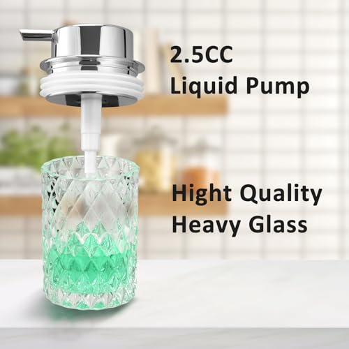 Toozfo Soap Dispenser With Liquid Pump Hand Lotion Dispenser Glass Antislip Shampoo Bathroom Kitchen 10Oz thumb #2
