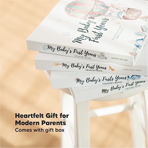 First 5 Years Baby Memory Book Journal - 90 Pages Hardcover First Year Keepsake Milestone Baby Book For Boys, Girls - Baby Scrapbook - Baby Album And Memory Book (Adventureland) #TOP7