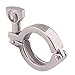 DERNORD Stainless Steel 304 Single Pin Heavy Duty Tri Clamp with Wing Nut for Ferrule TC with 1 pc Silicone Gasket (1.5 Inch Tri Clamp Size: 2 Pack)