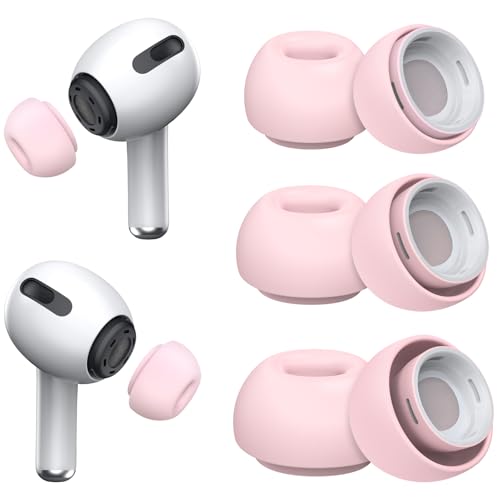 Image of 3 Pairs Replacement Ear Tips for AirPods Pro and 2nd Generation with Noise Reduction Hole, Silicone Ear Tips for AirPods Pro with Portable Storage Box and Fits in Charging Case (S /M /L, Pink)