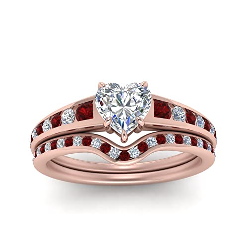 Alliance diamant plaqué or rose cœur pour briller lors de votre mariage