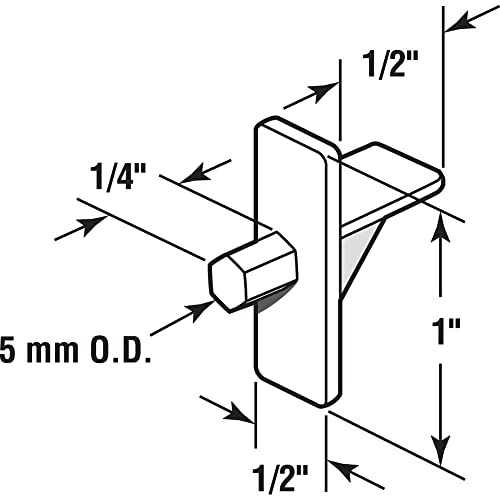 Slide-Co 243409 Plastic Shelf Support Pegs, Clear (12pk) – 5mm Outside Diameter - Easily Replace Missing or Broken Shelf Supports – Serrated Stems for Stronger Grip - Easy to Install - Thumbnail 2
