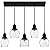 WILON Pendant Lights Kitchen Island, 5-Light Dining Room Light Fixture with Seeded Glass Shade, Farmhouse Chandeliers for Dining Room Matte Black Finish Hanging Linear Chandeliers for Kitchen Island
