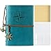 Leder Notizbuch, Vintage-Skizzenbuch, nachfüllbares Tagebuch, Leere Seiten, Ordnertaschen, Reisetagebuch Geschenke für Erwachsene, Mädchen, Jungen, A5, Blaugrün