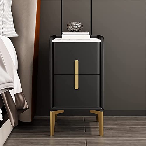 Table de chevet grise en bois à 2 tiroirs pour ranger votre chambre
