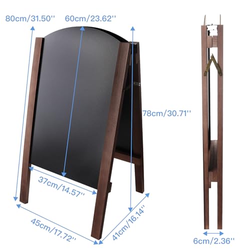 Tableau noir pliable intérieur extérieur avec support pour affichage magasin - 4